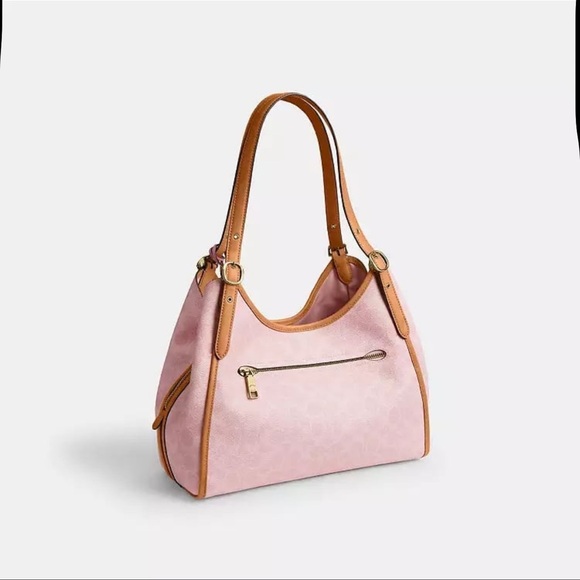 NWT! COACH Erin Shoulder Bag In Signature Canvas With Charm (POWDER PINK) - Picture 2 of 5